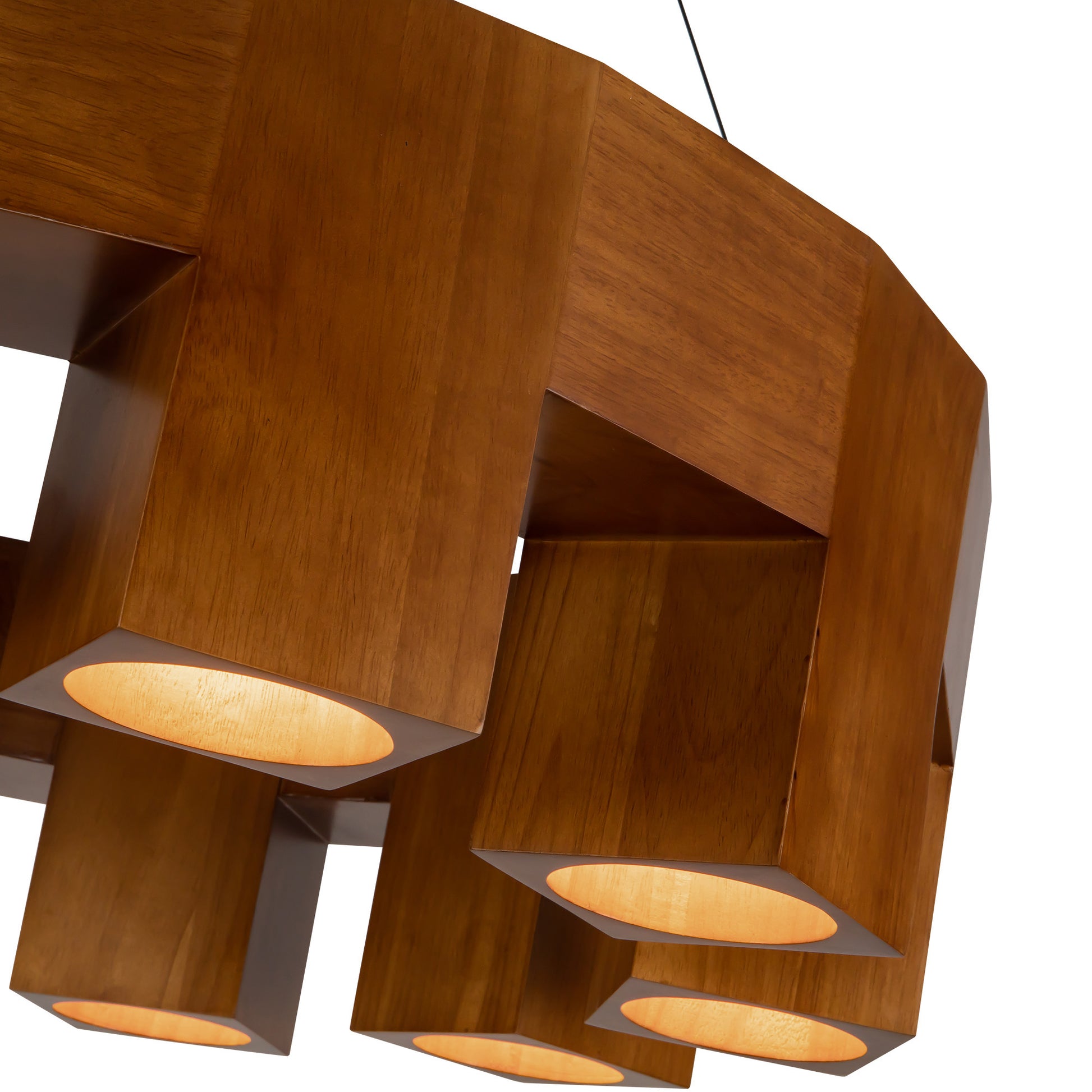 Bosco 35-in Solid Wood LED Chandelier