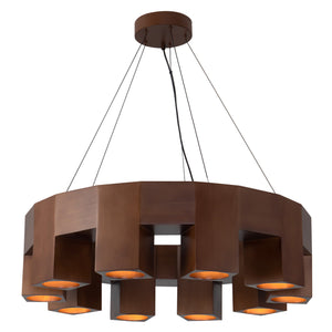 Bosco 35-in Solid Wood LED Chandelier