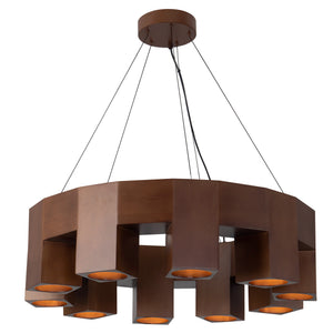 Bosco 35-in Solid Wood LED Chandelier