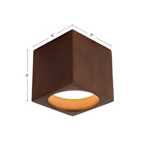 Bosco Solid Wood LED Flush Mount