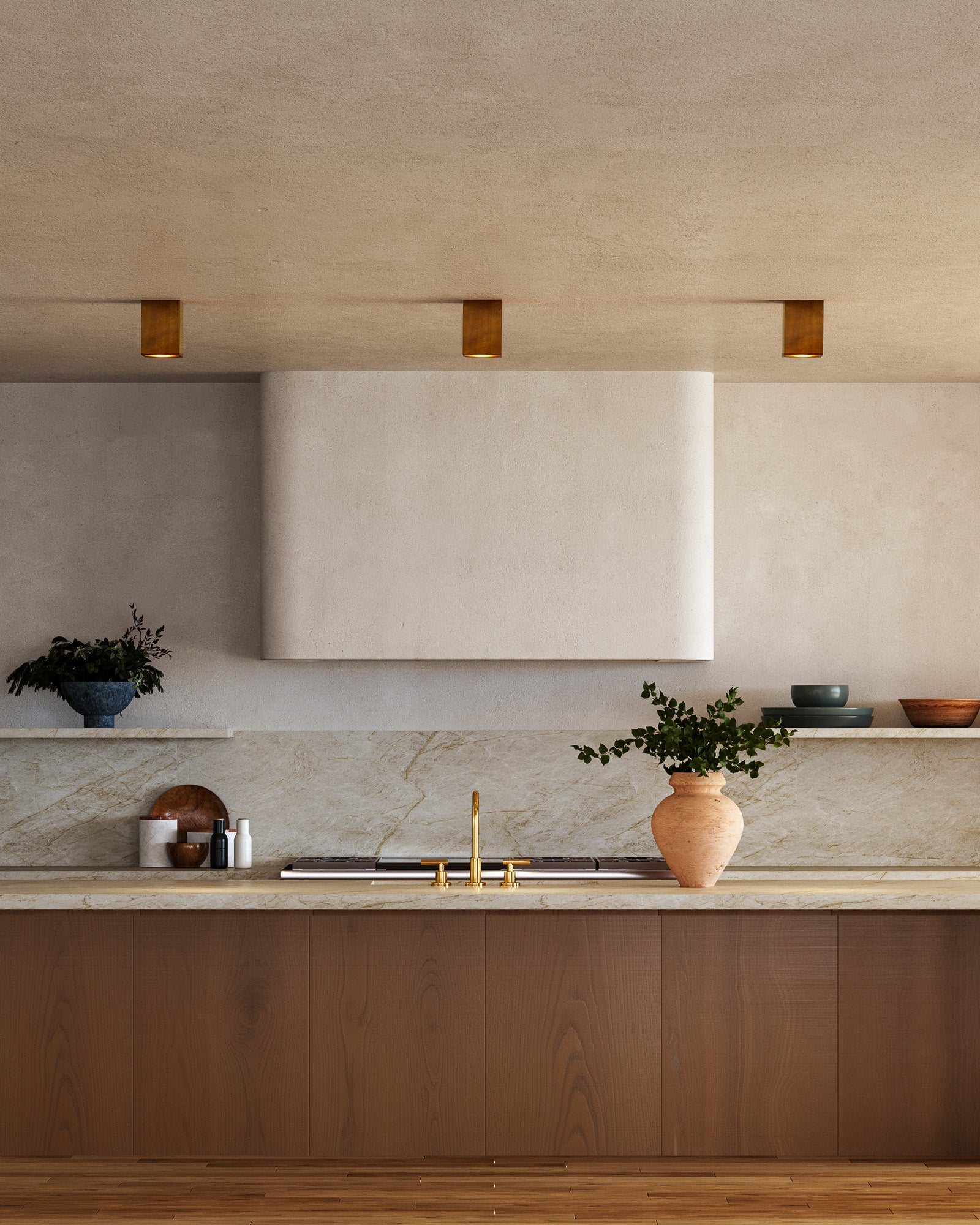 Bosco Solid Wood LED Flush Mount