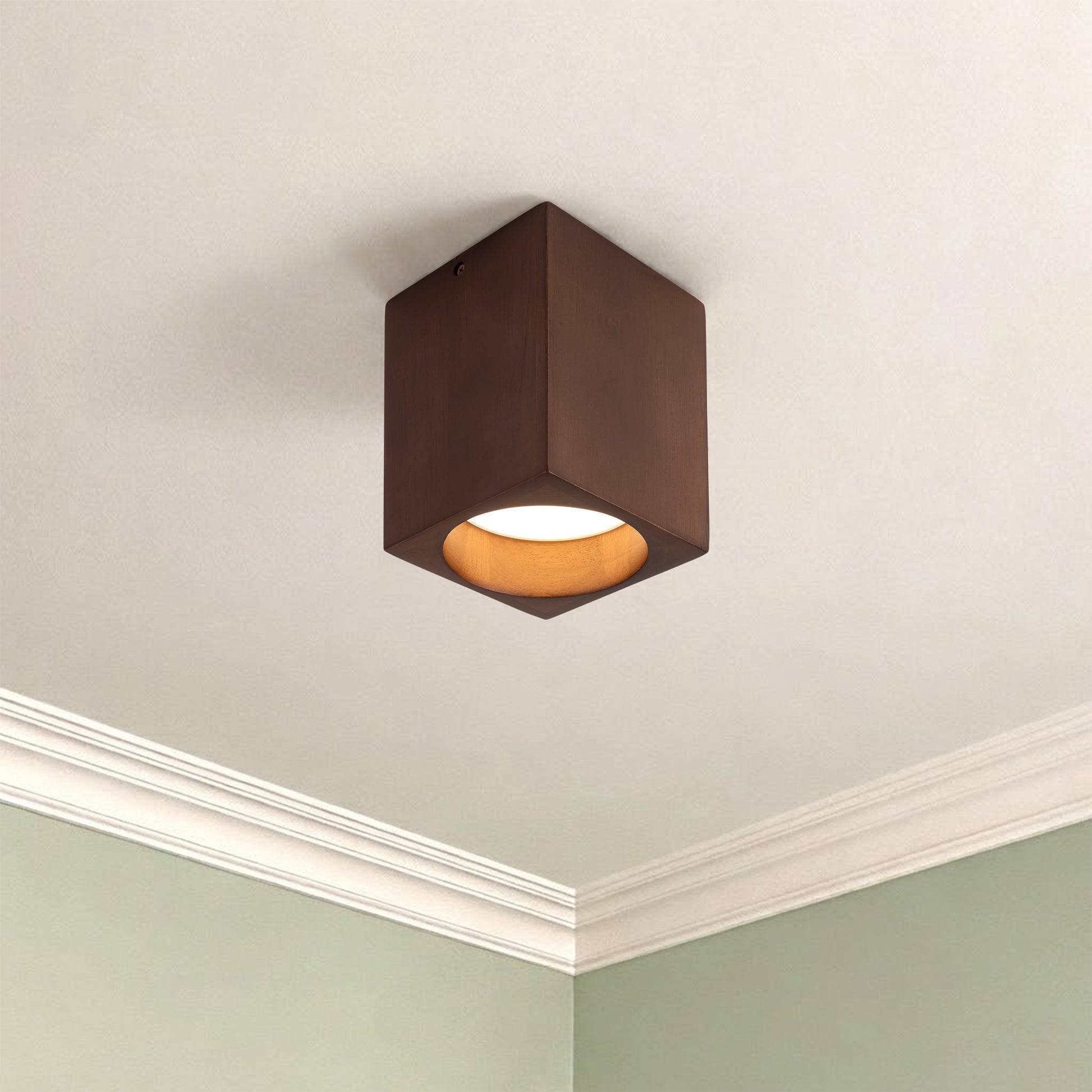 Bosco Solid Wood LED Flush Mount
