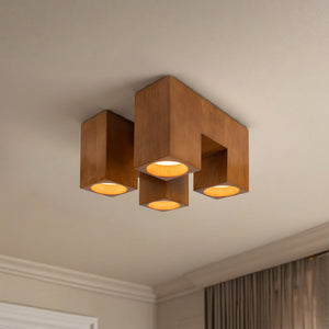 Bosco Solid Wood LED Flush Mount
