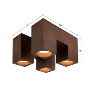Bosco Solid Wood LED Flush Mount