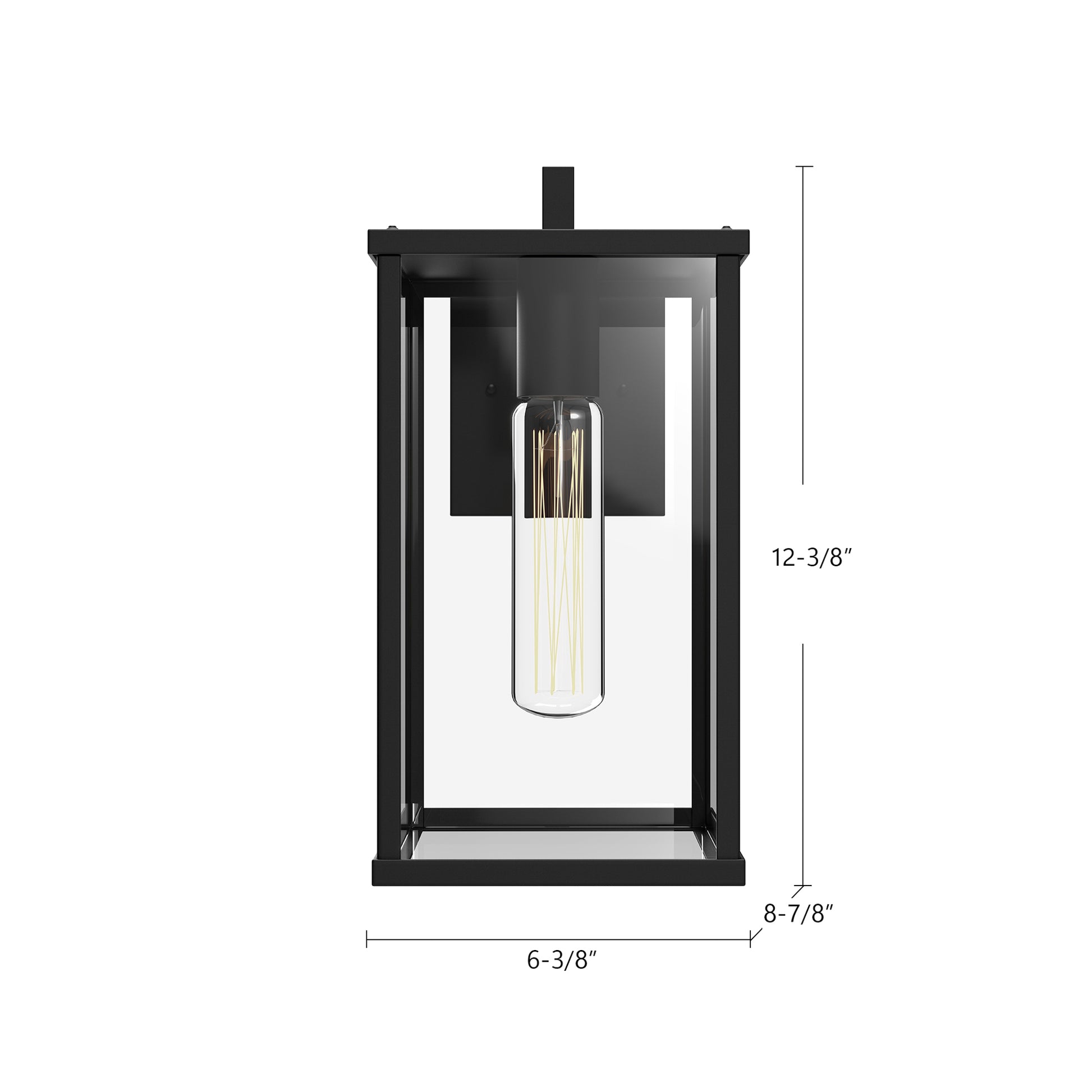 Brentwood 12-in Clear Glass/Textured Black 1 Light Exterior Wall Sconce