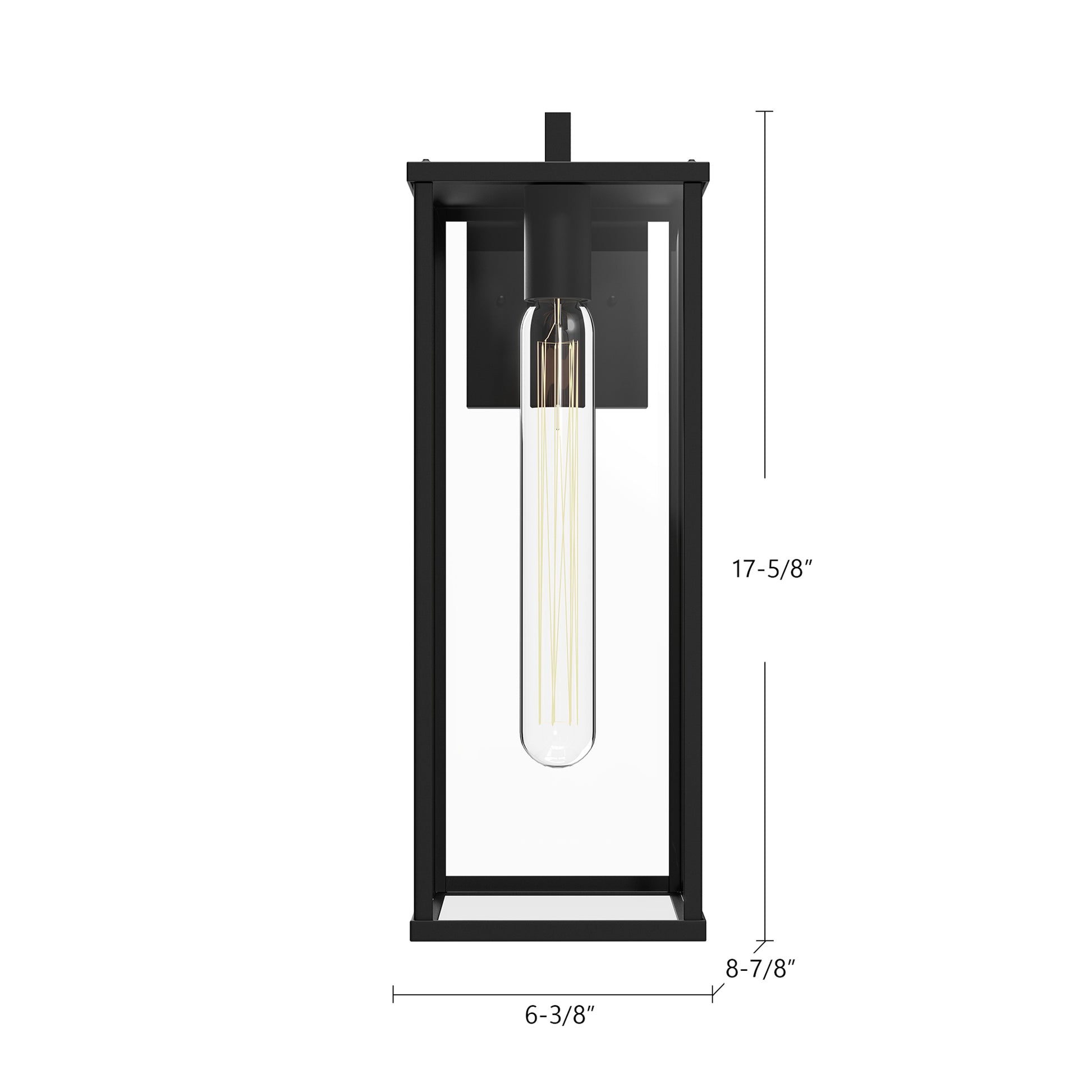 Brentwood 17-in Clear Glass/Textured Black 1 Light Exterior Wall Sconce