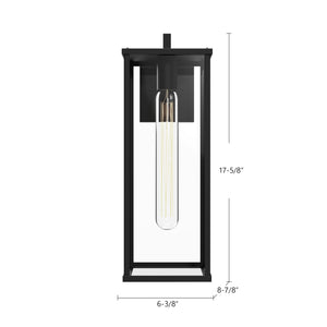 Brentwood 17-in Clear Glass/Textured Black 1 Light Exterior Wall Sconce