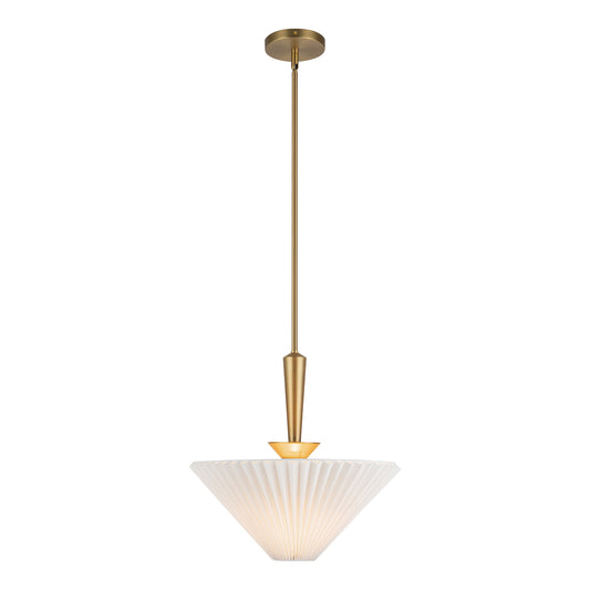 Bridgette 16-in Matte Black/White Linen Socket Pendant