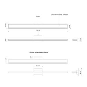 Brio 36-in Black LED Vanity