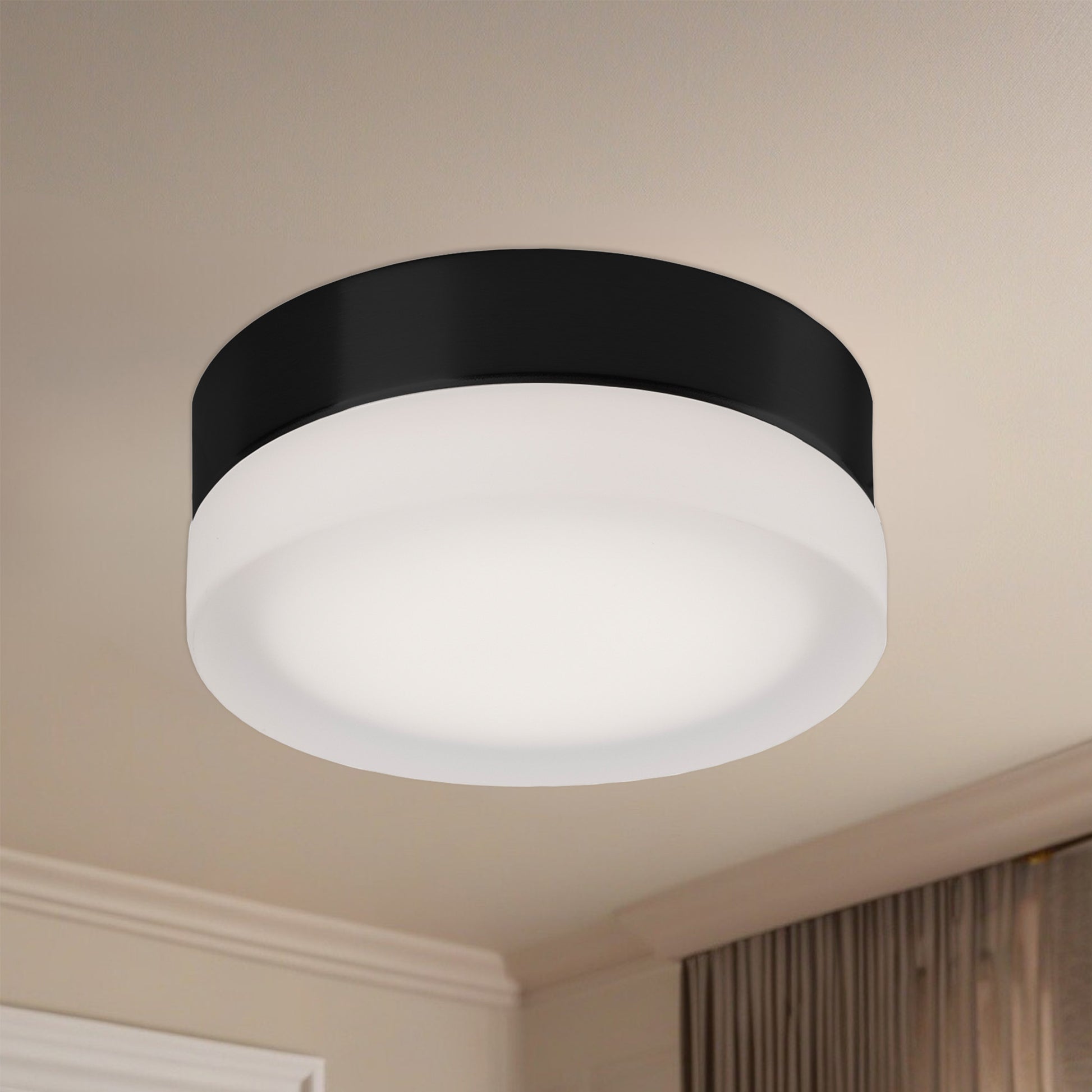 Bedford 6-in Brushed Nickel/Frosted LED Flush Mount