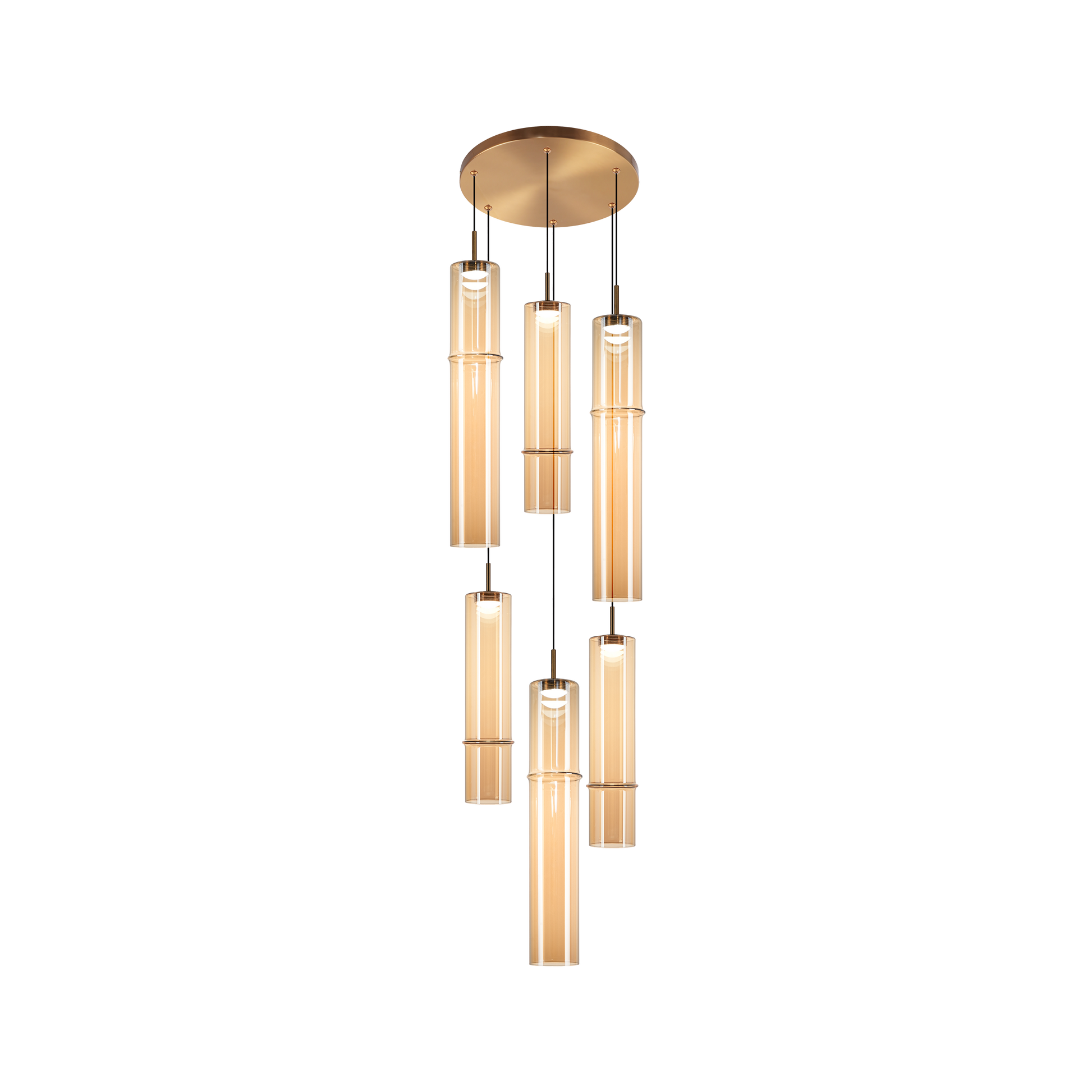 A pendant and wall light with bamboo-shaped glass and LED lighting is a beautiful fusion of natural-inspired design and modern lighting technology. Coming in single, multi pendant and wall version, this is a beautiful option for multiple uses.