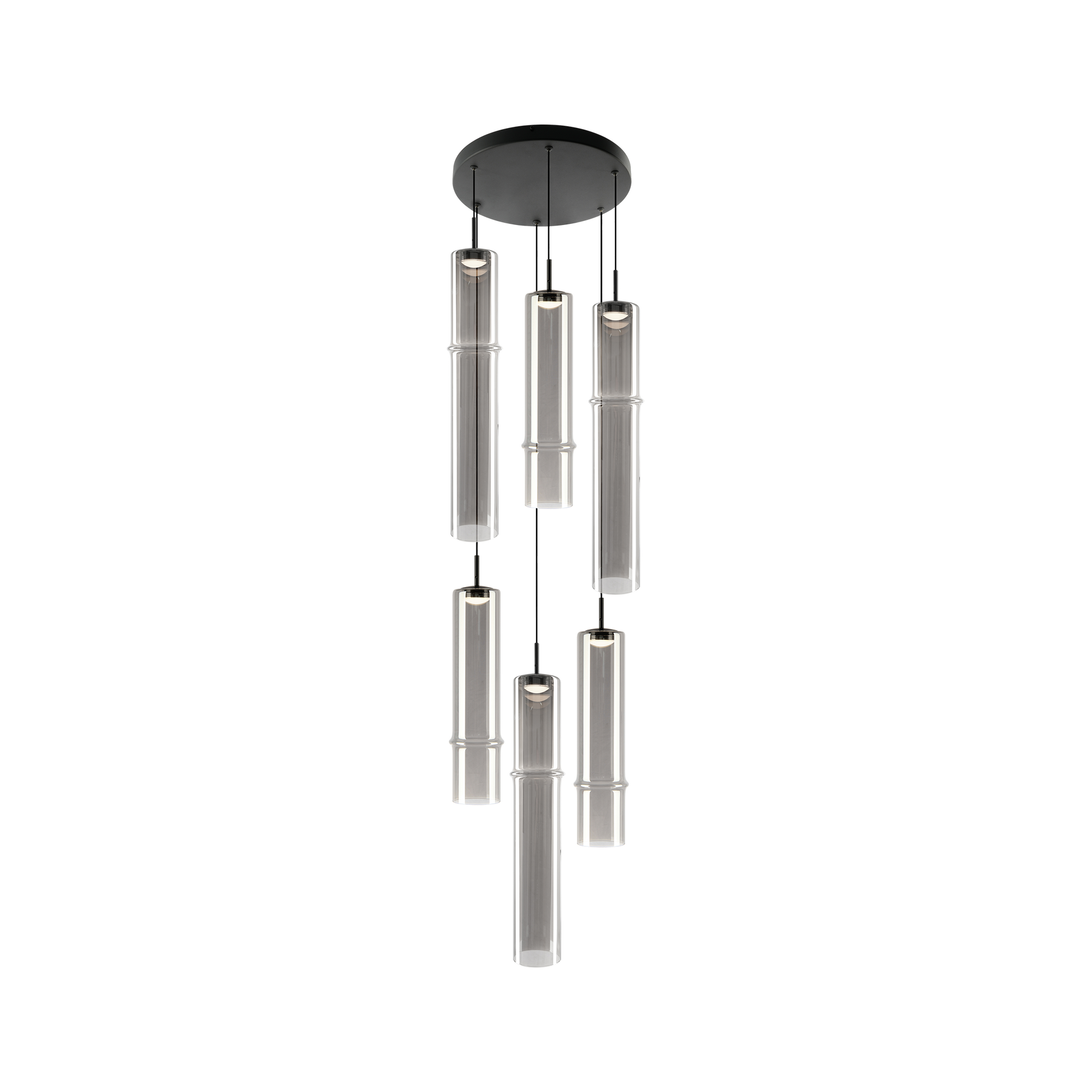 A pendant and wall light with bamboo-shaped glass and LED lighting is a beautiful fusion of natural-inspired design and modern lighting technology. Coming in single, multi pendant and wall version, this is a beautiful option for multiple uses.