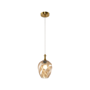 A single pendant in a Smoked or Amber-shaded glass, the Eesha would have a beautiful, organic look with a warm ambient glow. The design is crafted to resemble a softly curving leaf with delicate veins. Comes in 3 different shaped glass.