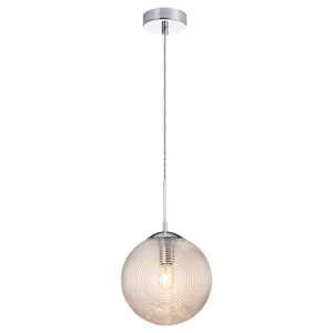 Pendant with a spiral and clean lined design in Cognac or Smoked glass would be a stunning focal point over an island or cozy lounge area. Comes in 3 styles of glass in Chrome and Matte Black canopy.