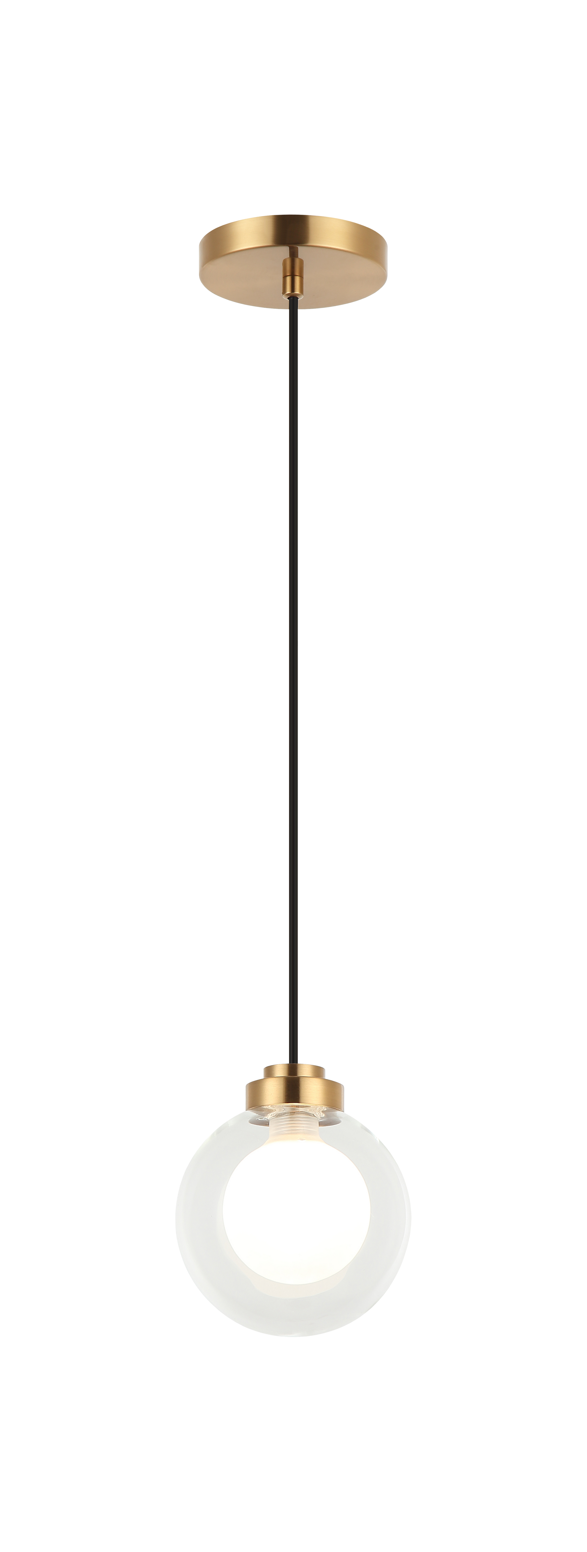 A chandelier inspired by the solar system, the Solaris comes with white opal inner glass and clear outer glass.The design typically aims to capture a celestial, orbital aesthetic.