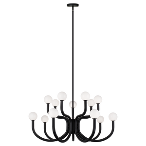 With flowing arms featuring round Opal glass, the Joelle incorporates a mix of style and elegance that could enhance the visual impact. Finishes include chandeliers and wall sconces in Aged Gold Brass and Matte Black.