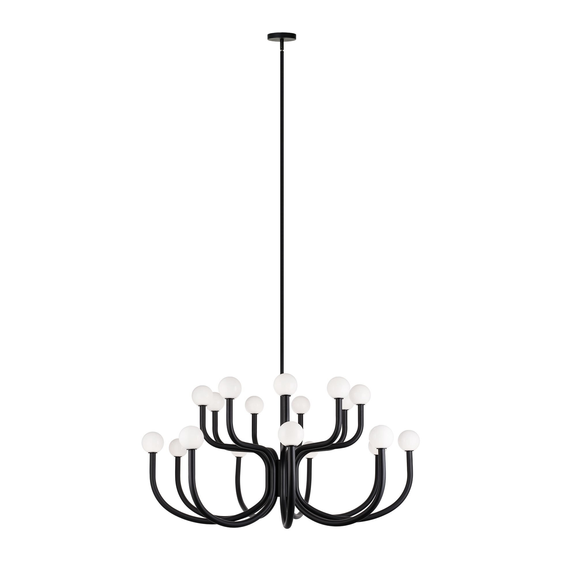 With flowing arms featuring round Opal glass, the Joelle incorporates a mix of style and elegance that could enhance the visual impact. Finishes include chandeliers and wall sconces in Aged Gold Brass and Matte Black.