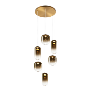 This stunning use of both material and glass, shows off a unique reflection when lit. Coming in a variety of size pendant and wall light, this will be ideal for many modern designs.