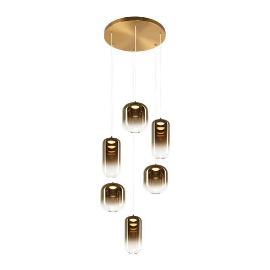 This stunning use of both material and glass, shows off a unique reflection when lit. Coming in a variety of size pendant and wall light, this will be ideal for many modern designs.