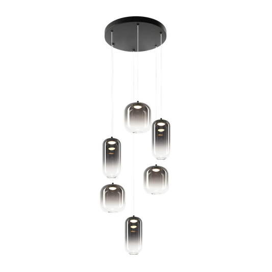 This stunning use of both material and glass, shows off a unique reflection when lit. Coming in a variety of size pendant and wall light, this will be ideal for many modern designs.