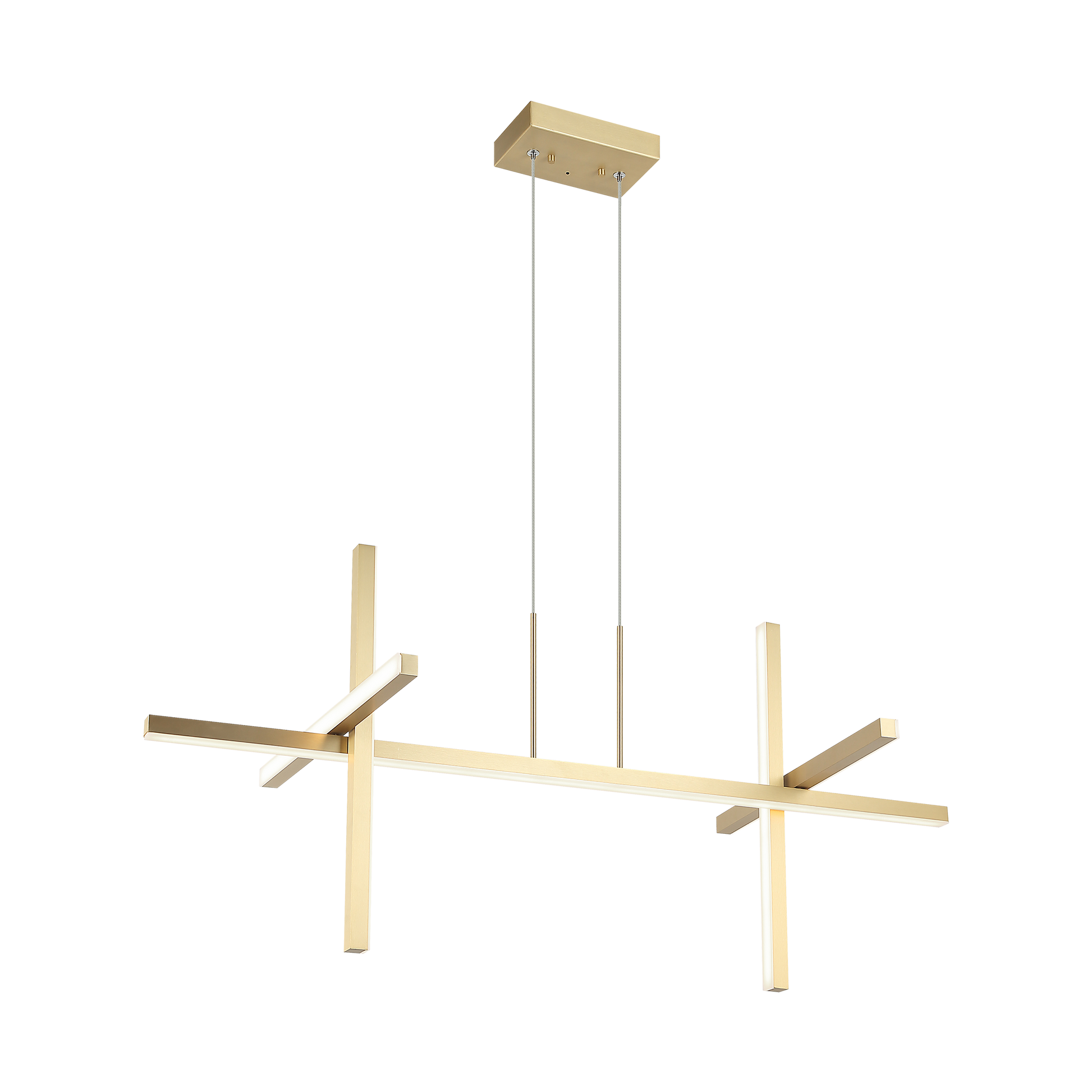 Geometrically shaped LED pendant is perfect for creating a statement piece. The symmetrical design gives the fixture a contemporary and edgy look, making it a great focal point in rooms like living spaces, dining rooms, or home offices.