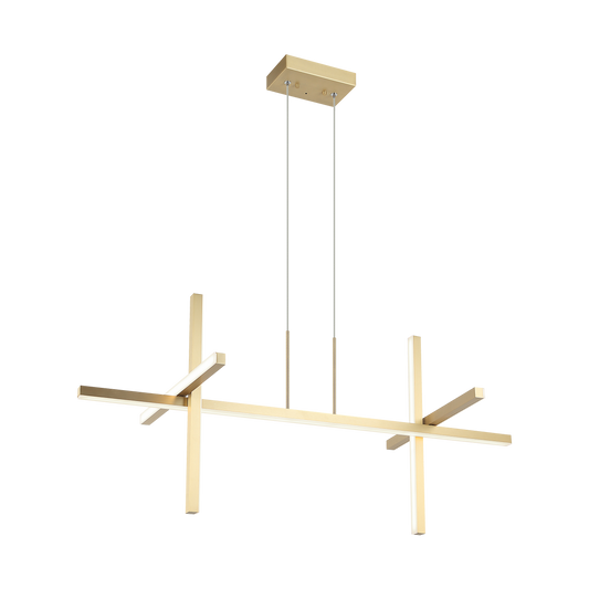 Geometrically shaped LED pendant is perfect for creating a statement piece. The symmetrical design gives the fixture a contemporary and edgy look, making it a great focal point in rooms like living spaces, dining rooms, or home offices.