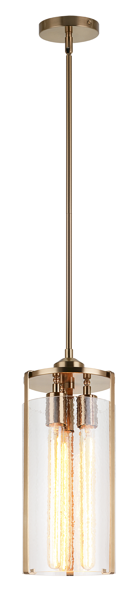 3 LT 7.1" DIAM "BAYOU" AGED GOLD - CLEAR GLASS