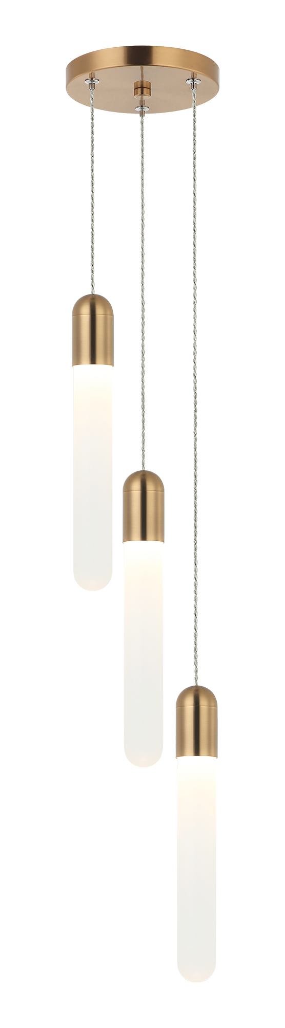 Aydin is a Modern LED with cylindrical tube and frosted glass shade. Available in either Aged Gold Brass or Matte Black finish.