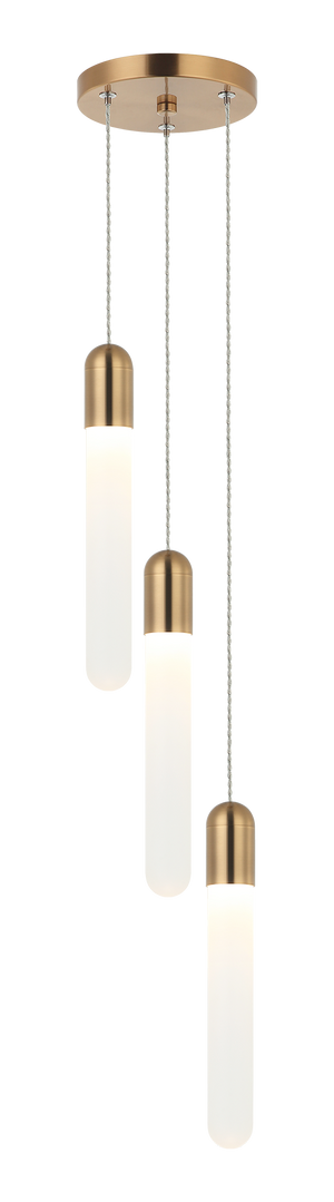 Aydin is a Modern LED with cylindrical tube and frosted glass shade. Available in either Aged Gold Brass or Matte Black finish.