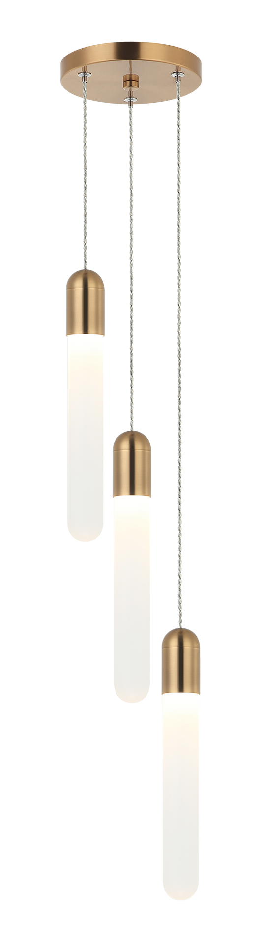 Aydin is a Modern LED with cylindrical tube and frosted glass shade. Available in either Aged Gold Brass or Matte Black finish.