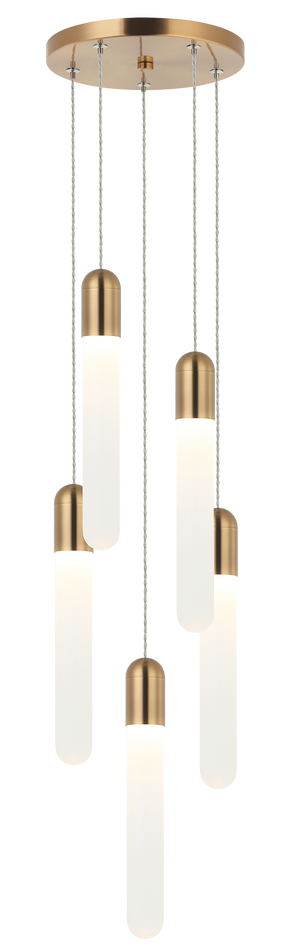 Aydin is a Modern LED with cylindrical tube and frosted glass shade. Available in either Aged Gold Brass or Matte Black finish.