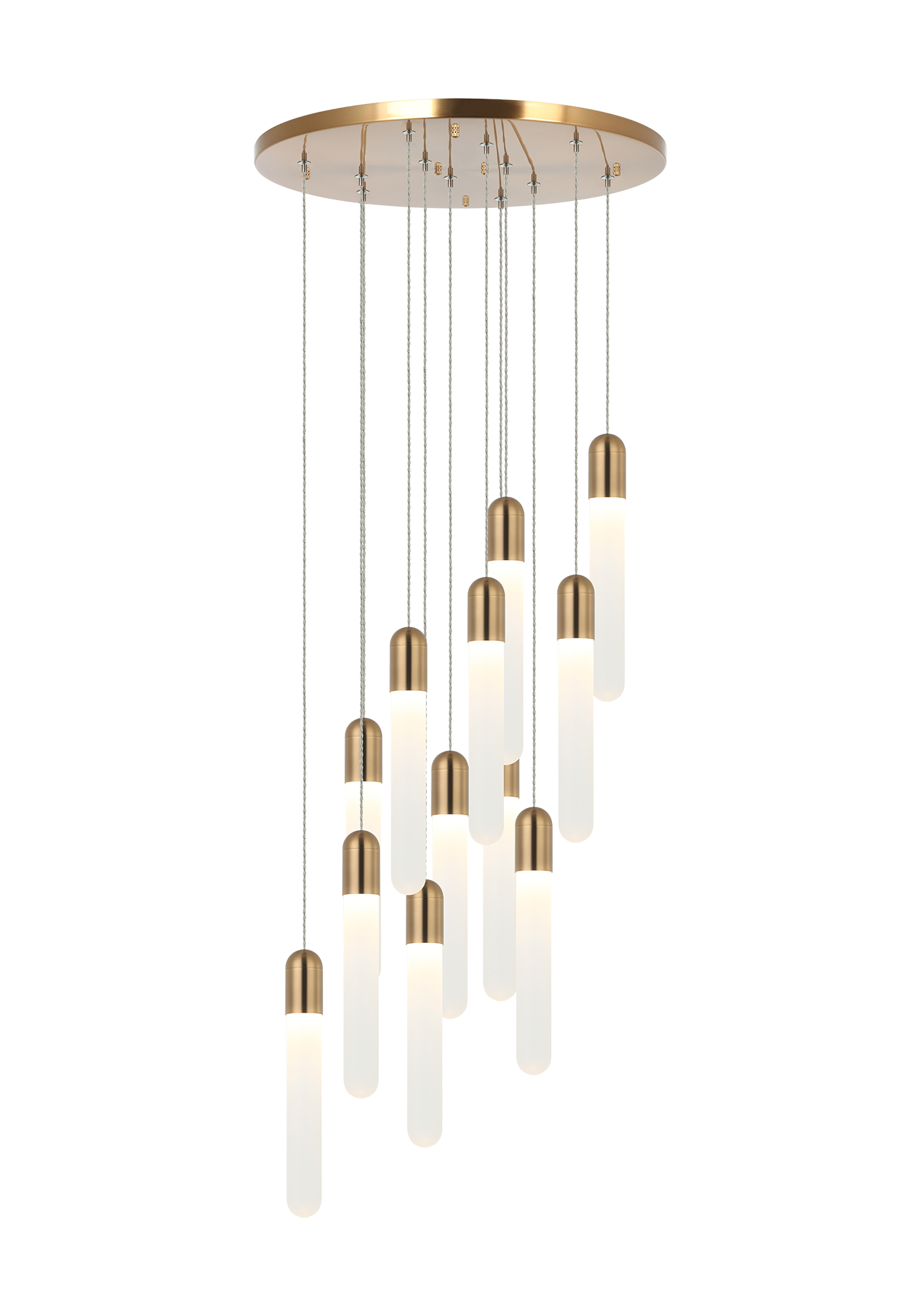 Aydin is a Modern LED with cylindrical tube and frosted glass shade. Available in either Aged Gold Brass or Matte Black finish.