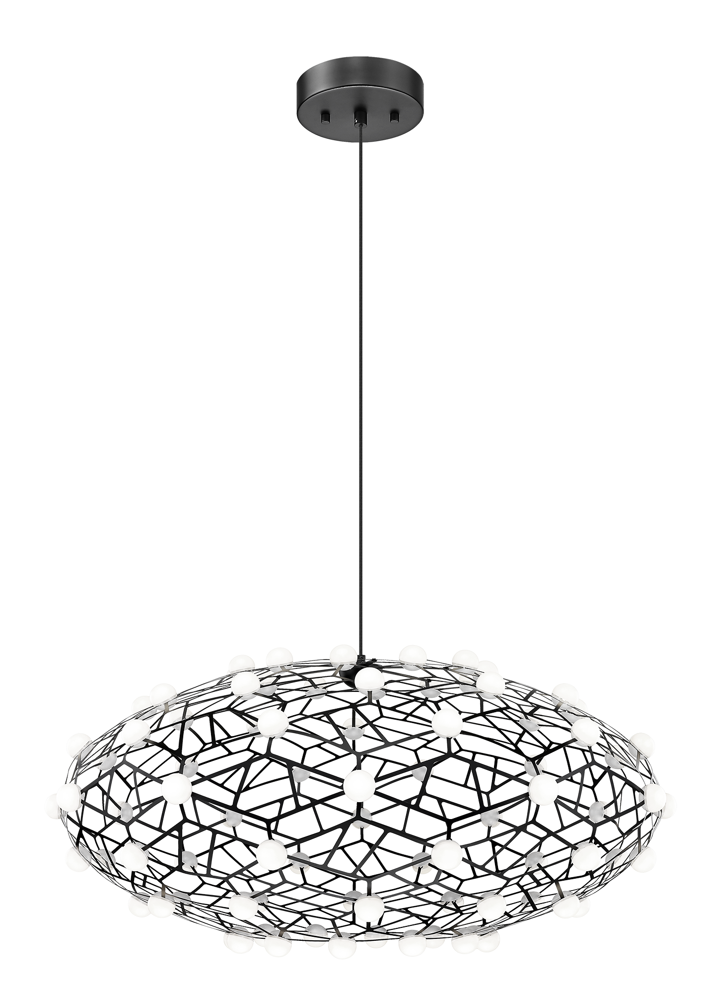 84 LT 30" LED  "CORAL" BLACK CHANDELIER