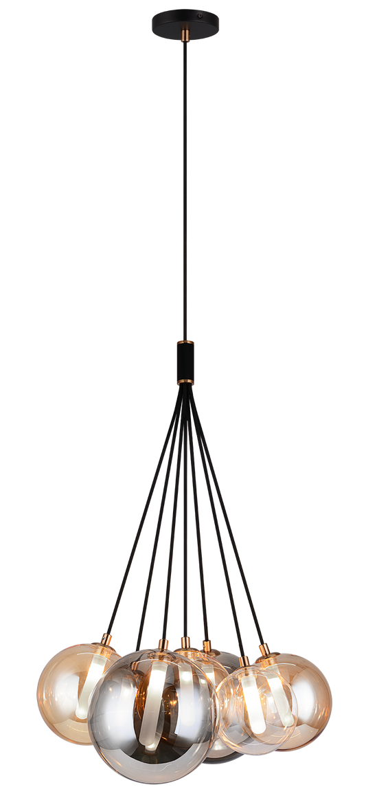 7 LT "MAGMA"- PENDANT G9  AM/CL/SM GLASS