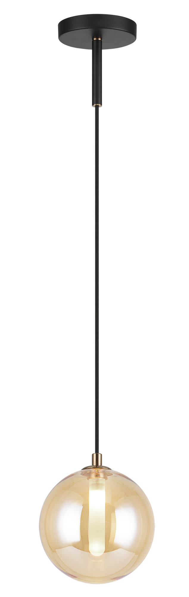 1 LT 7.1"DIA "MAGMA"- PENDANT G9  AMBER GLASS