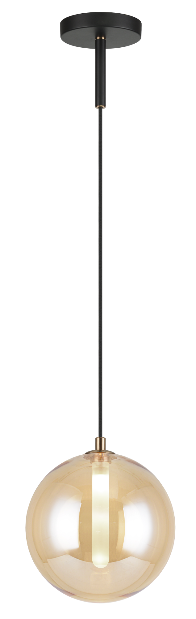 1 LT 8.7"DIA "MAGMA"- PENDANT G9  AMBER GLASS