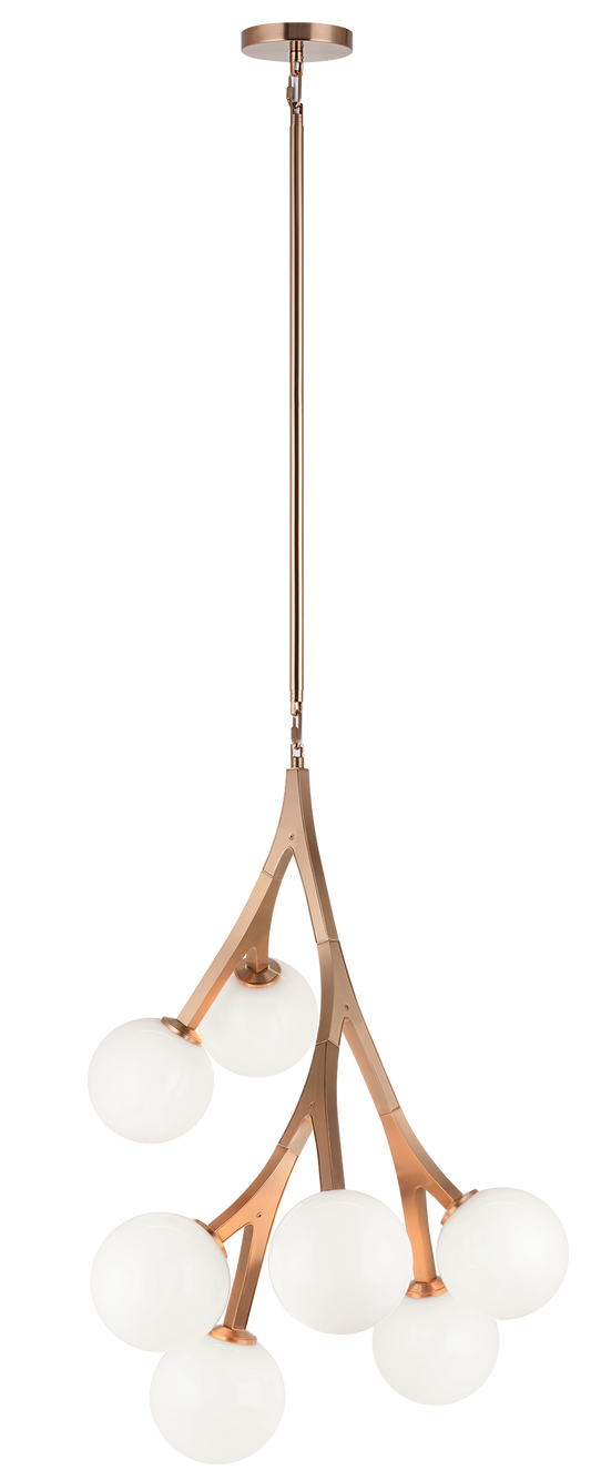 7 LT L19.6" W118.5"  "RAMI" AGED GOLD CHANDELIER E12 7*40W