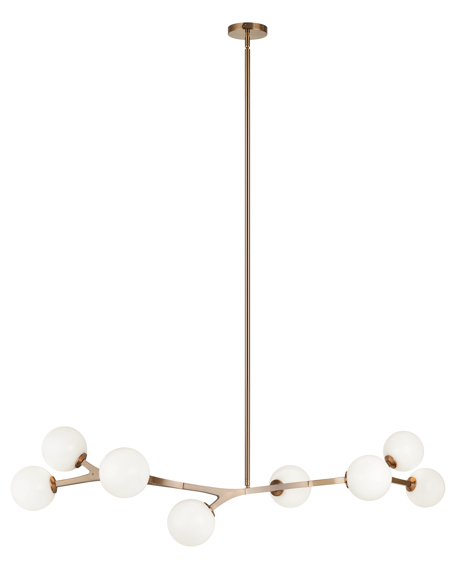 8 LT L54.9" W13.8"  "RAMI" AGED GOLD CHANDELIER E12 8*40W