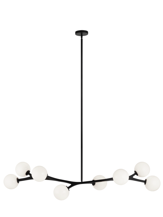 8 LT L54.9" W13.8"  "RAMI" AGED GOLD CHANDELIER E12 8*40W