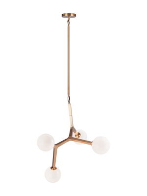 A mid-century inspired series that features branch-like elements with attached Opal Glass. The Rami is a stylish and graceful design that will bring refinement to any room. Available in the form of chandelier, wall sconce, and flush mount