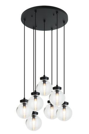 The Ridge collection is designed with ribbed glass globes that create a harmonious century-old feel. Gorgeous and stylish, comes in a single pendant and one light, two light, three light or four light wall sconce option. Matte Black or Chrome finishes.