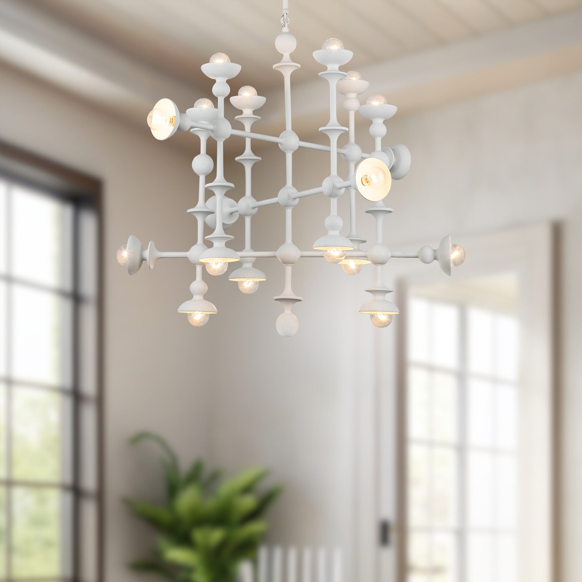 Cadence 29-in Antique White 18 Lights Chandeliers