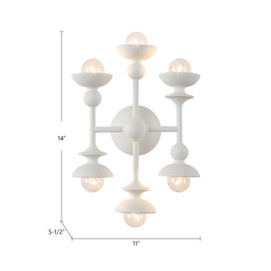 Cadence 11-in Antique White 6 Lights Wall/Vanity