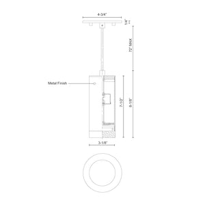 Cameo 8-in White LED Pendant