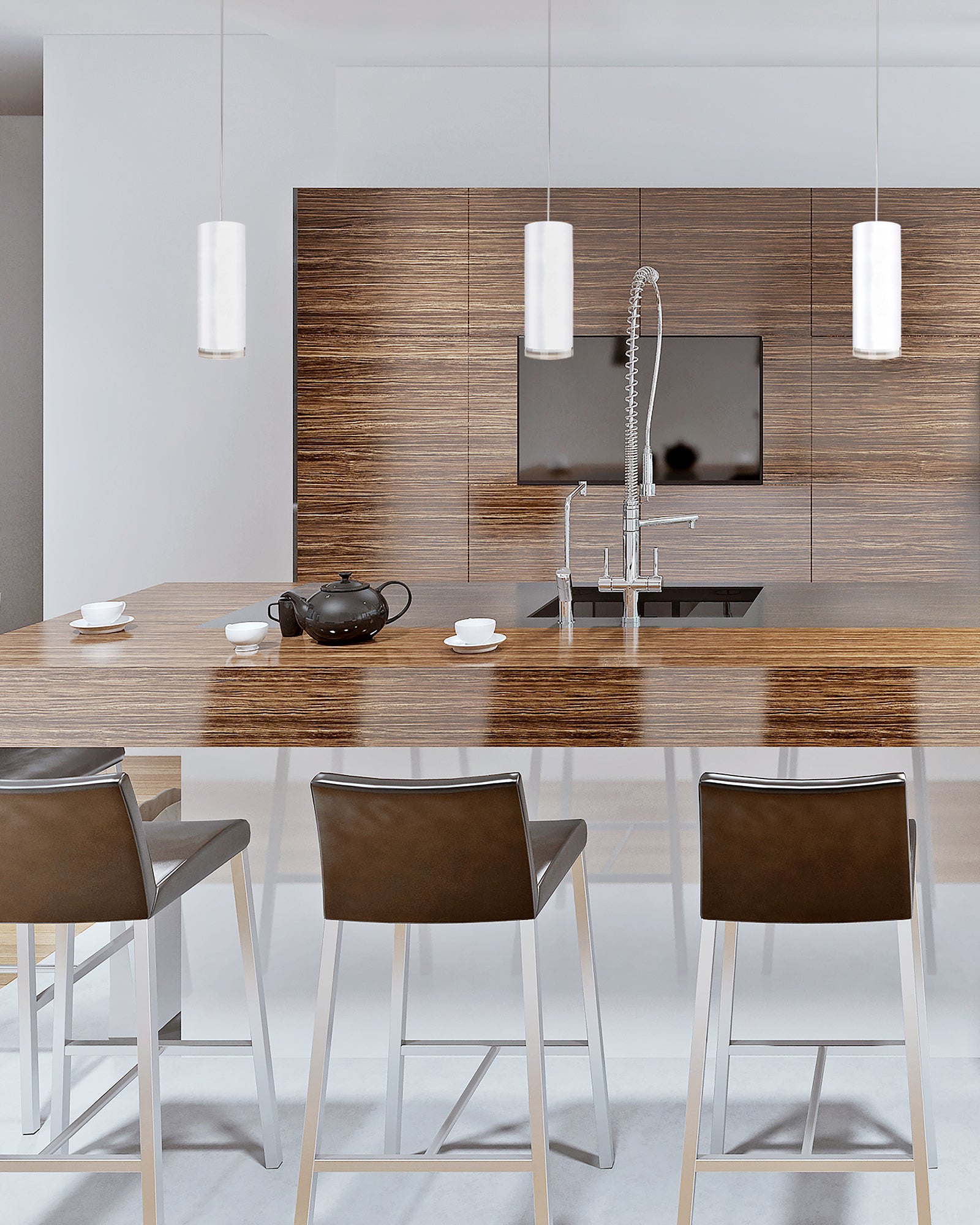 Cameo 8-in White LED Pendant