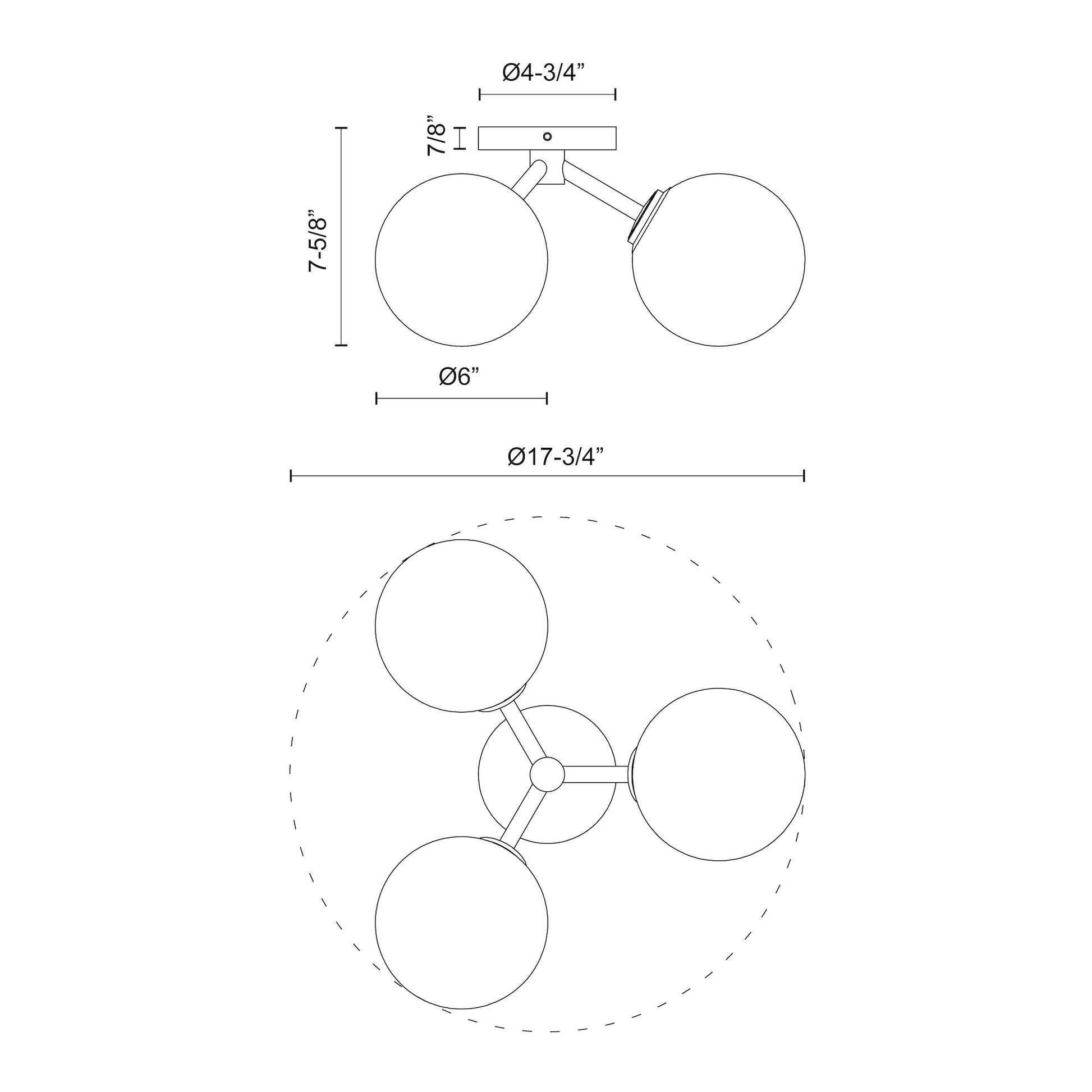 Cassia 15-in Semi-Flush