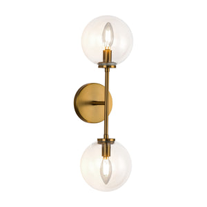 Cassia 6-in Matte Black/Opal Matte Glass 2 Lights Wall/Vanity