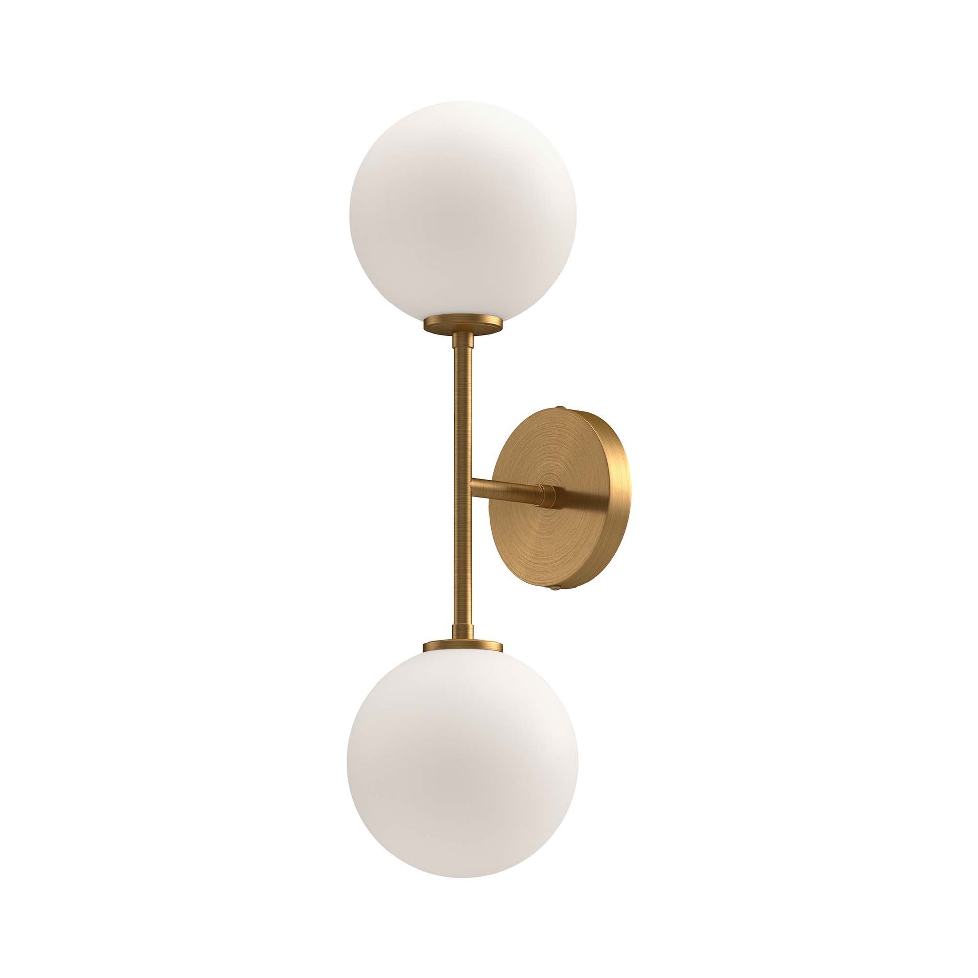 Cassia 6-in Matte Black/Opal Matte Glass 2 Lights Wall/Vanity