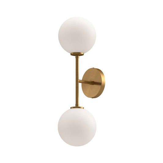 Cassia 6-in Matte Black/Opal Matte Glass 2 Lights Wall/Vanity