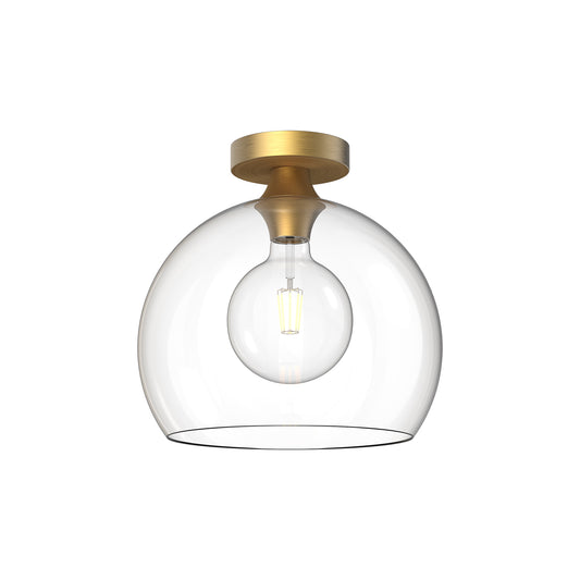 Castilla 12-in Matte Black/Opal Matte Glass 1 Light Flush Mount